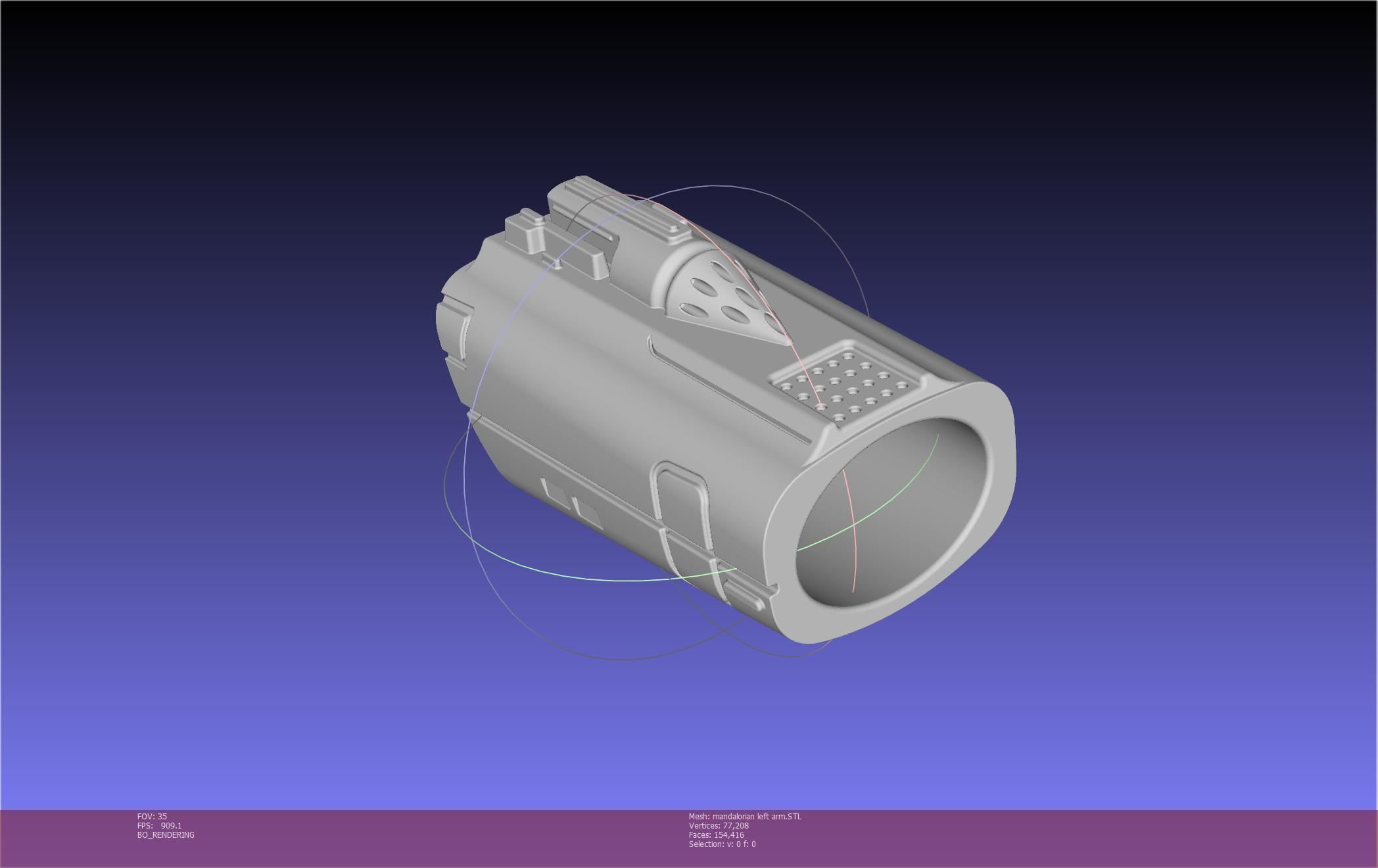 Star Wars Mandalorian Beskar Armor Left Arm Whistling Birds 3D print model_126
