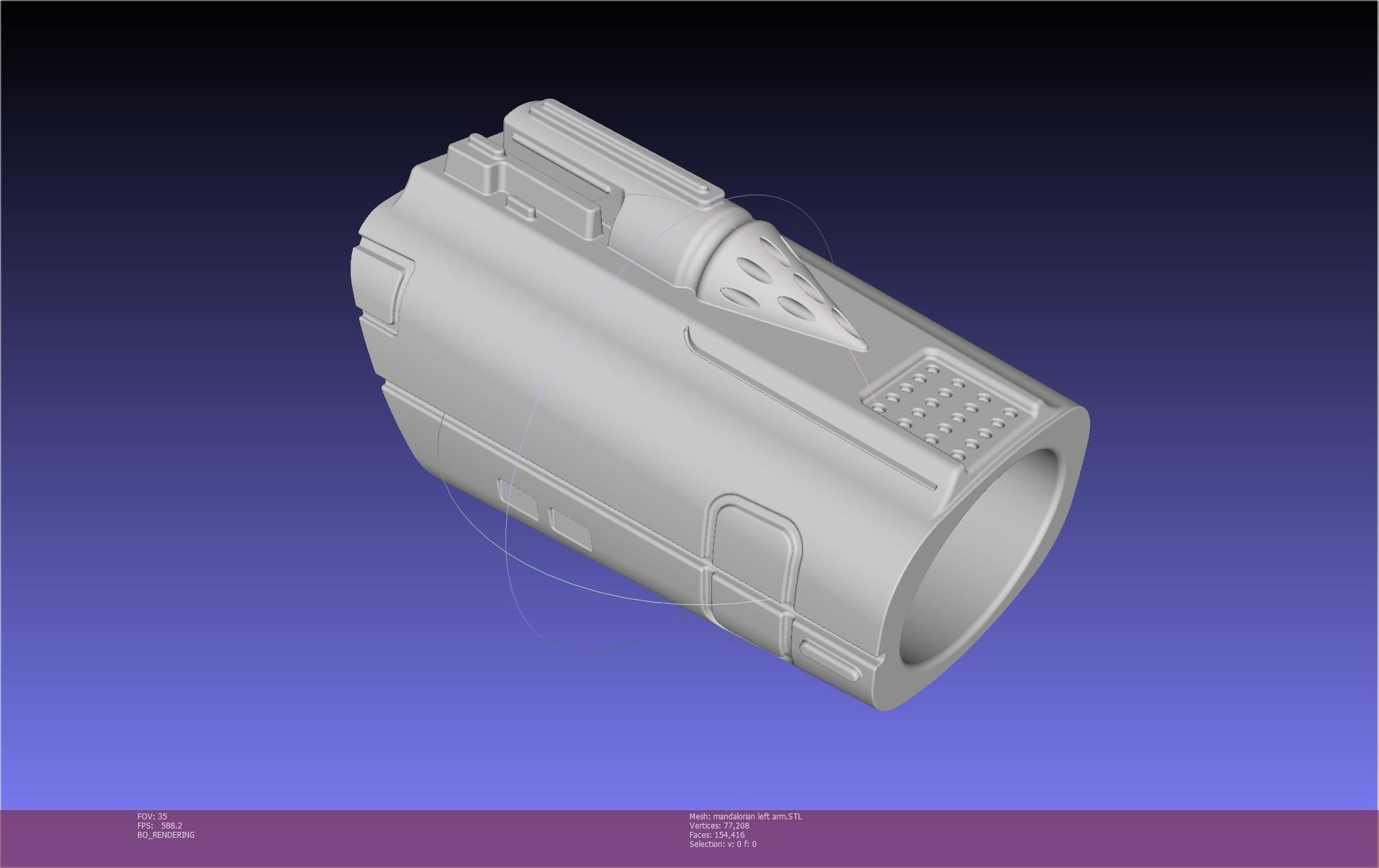 Star Wars Mandalorian Beskar Armor Left Arm Whistling Birds 3D print model_143