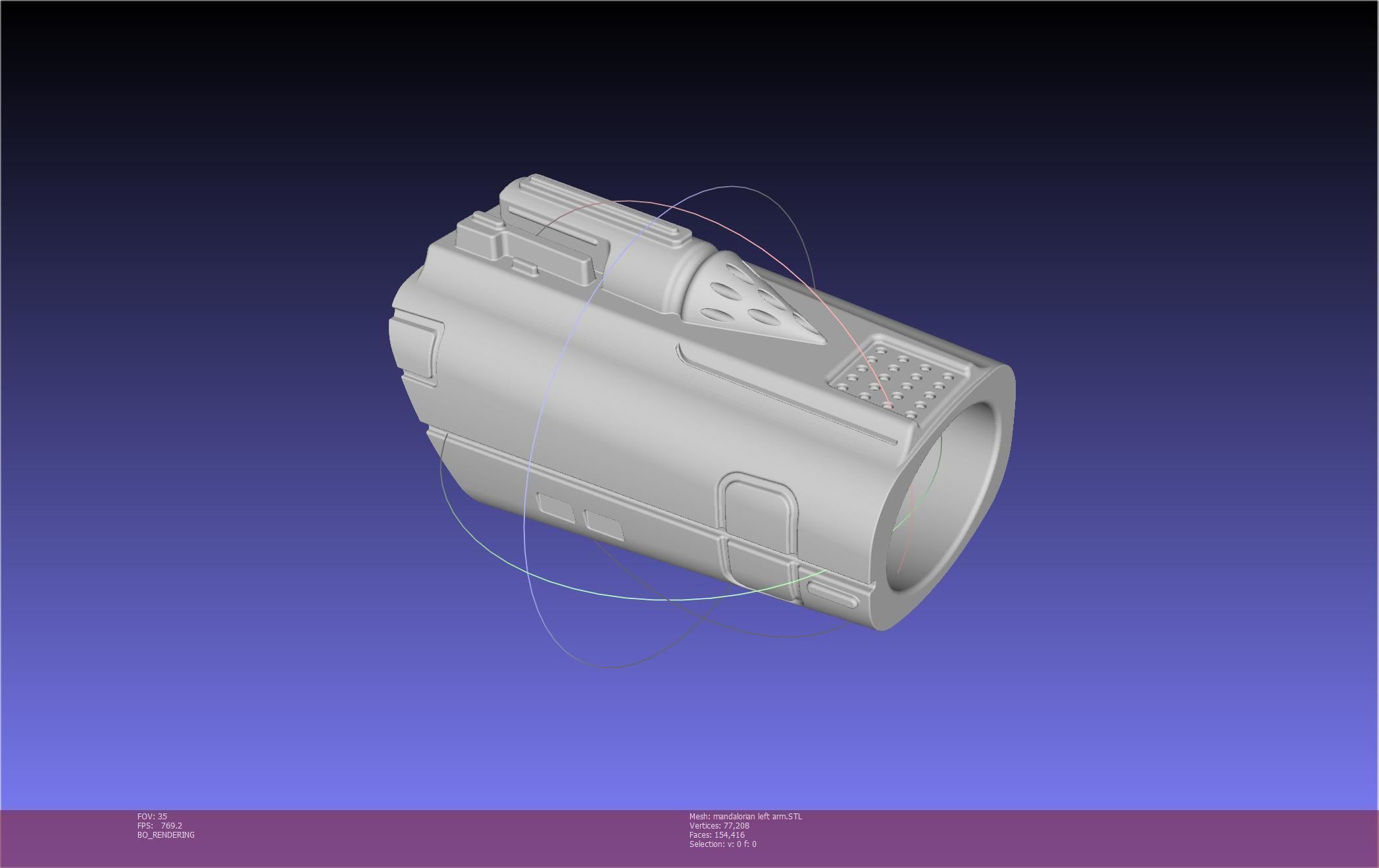 Star Wars Mandalorian Beskar Armor Left Arm Whistling Birds 3D print model_136