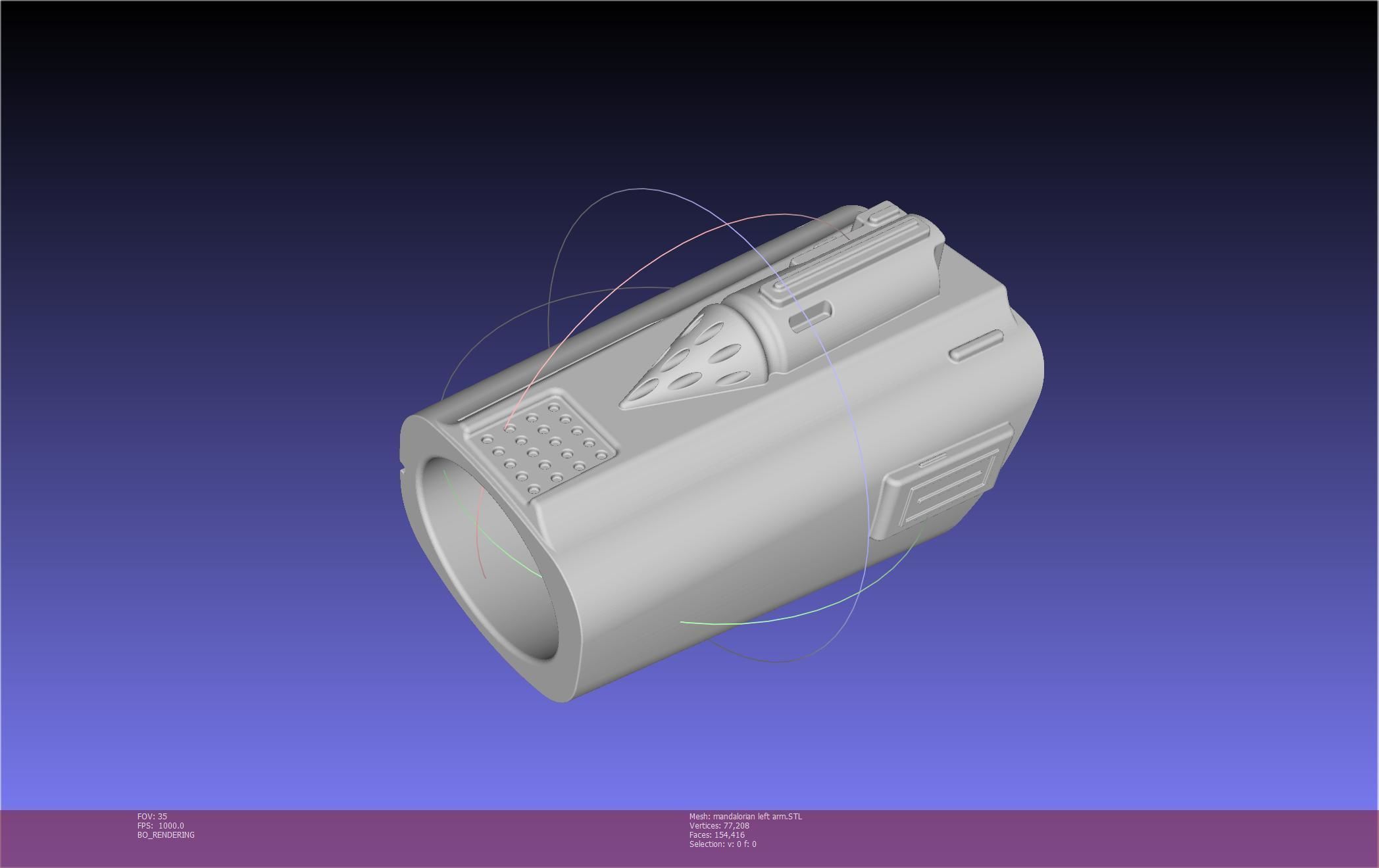 Star Wars Mandalorian Beskar Armor Left Arm Whistling Birds 3D print model_139