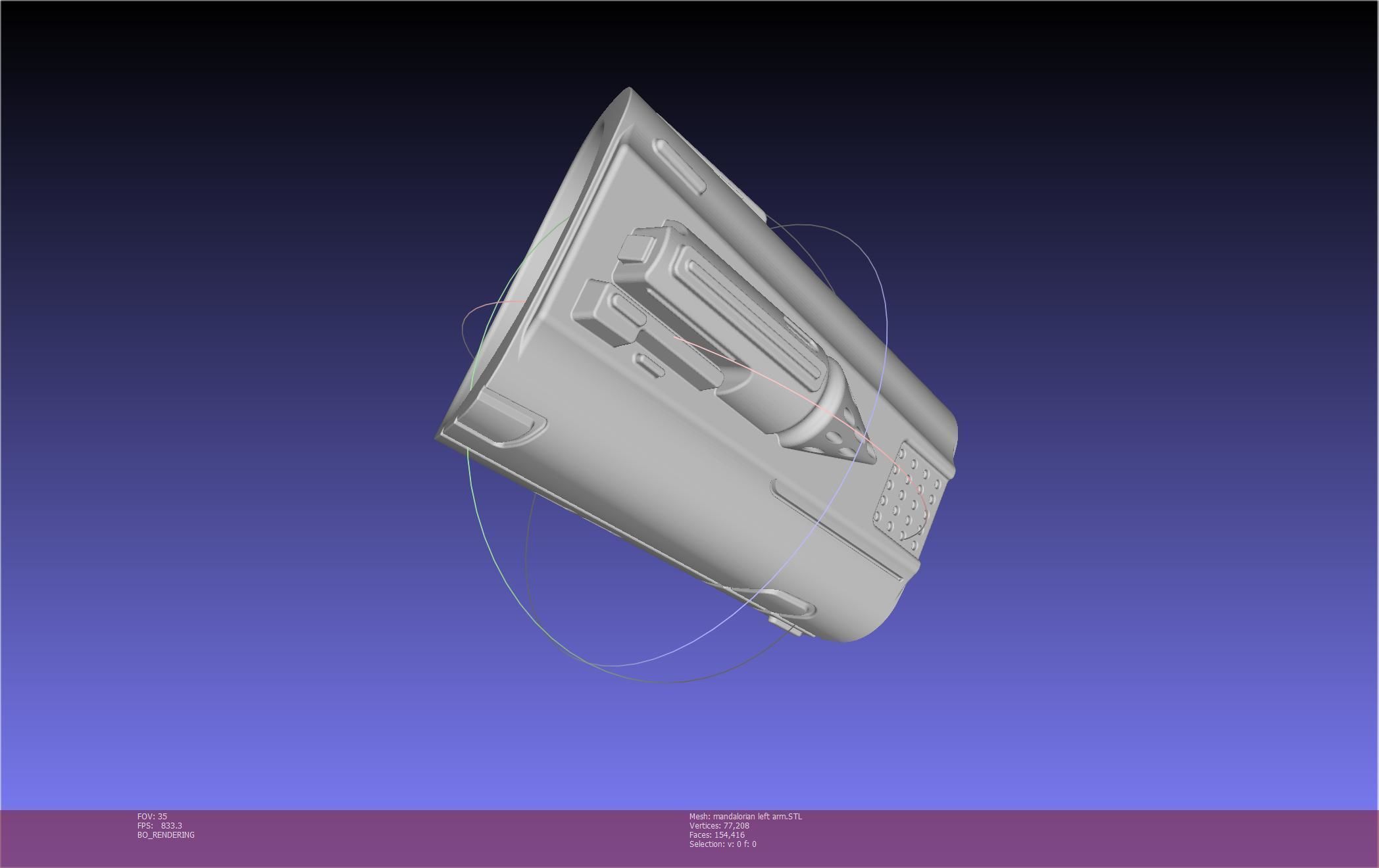 Star Wars Mandalorian Beskar Armor Left Arm Whistling Birds 3D print model_112