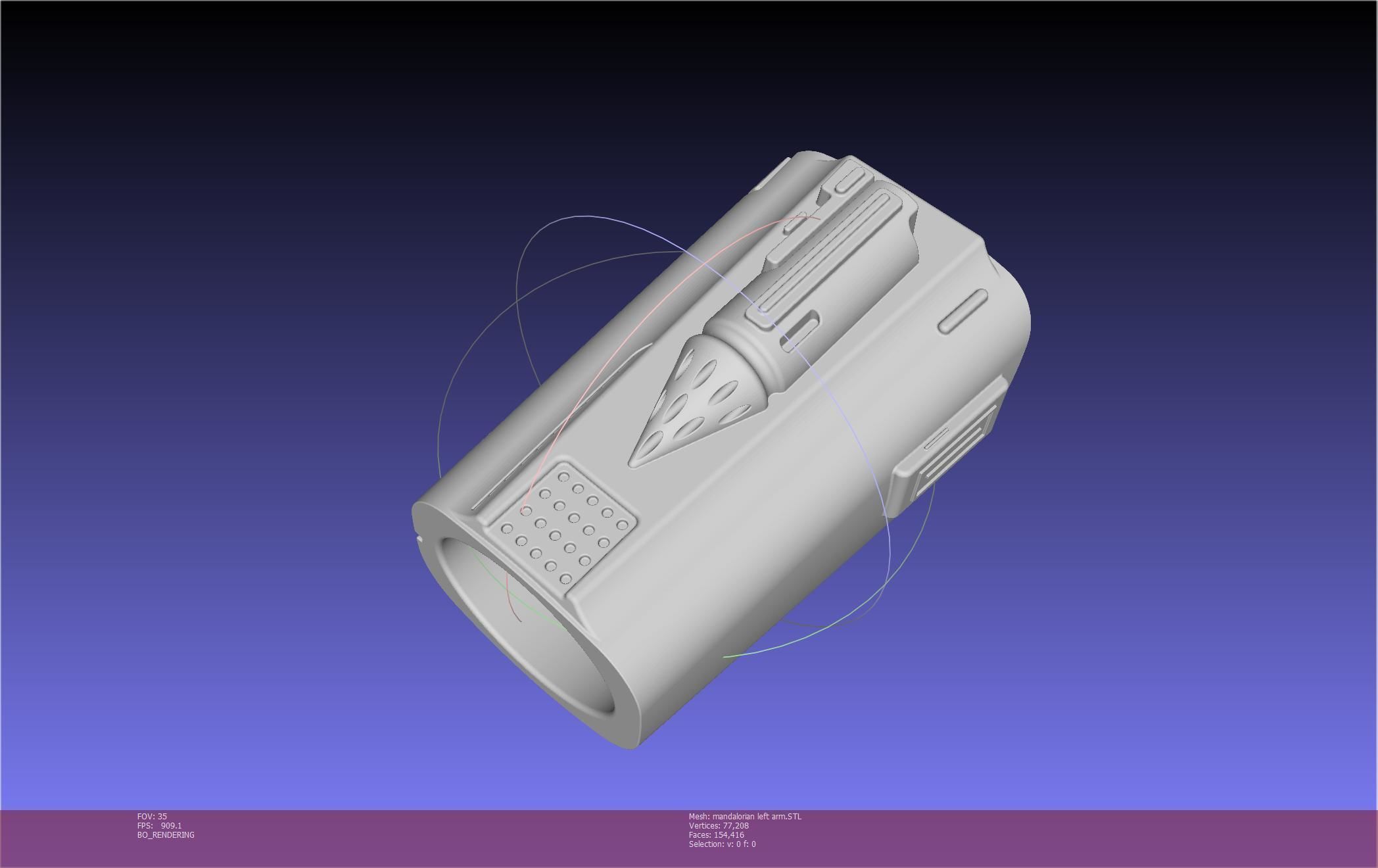 Star Wars Mandalorian Beskar Armor Left Arm Whistling Birds 3D print model_128