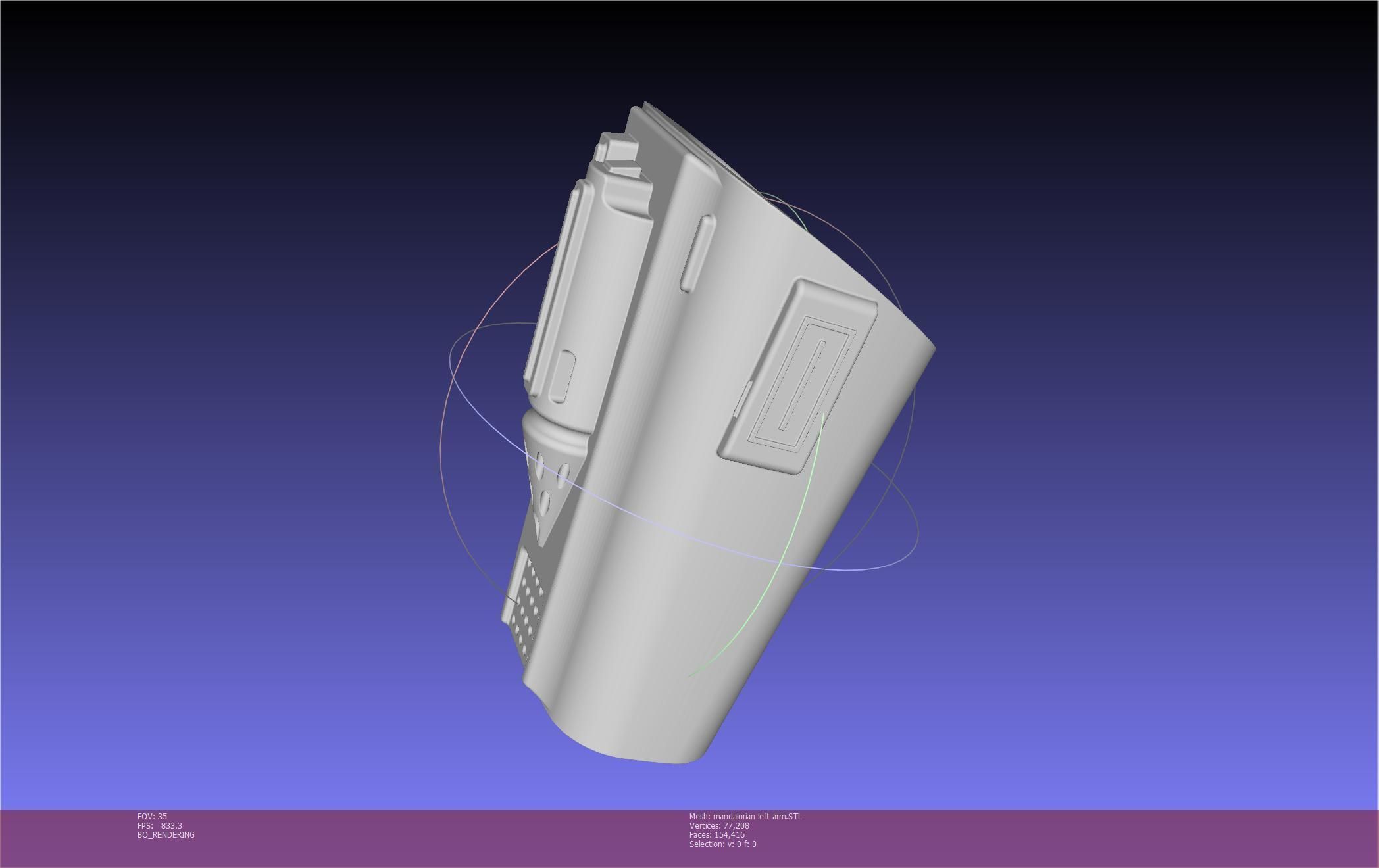 Star Wars Mandalorian Beskar Armor Left Arm Whistling Birds 3D print model_109