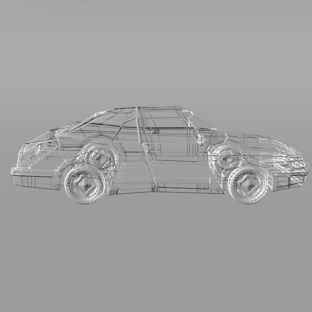 Saab 900 Cabriolet Low-poly 3D model_7
