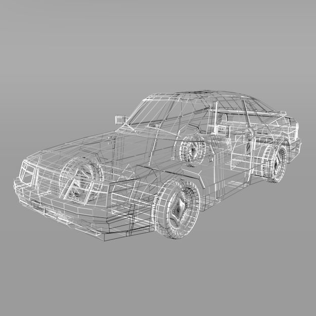 Saab 900 Cabriolet Low-poly 3D model_4
