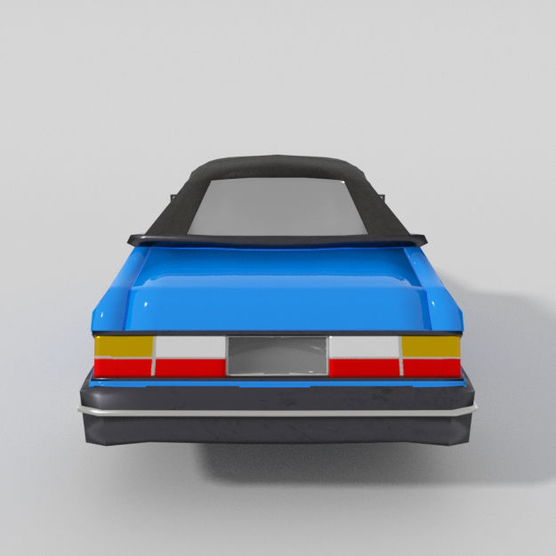 Saab 900 Cabriolet Low-poly 3D model_2