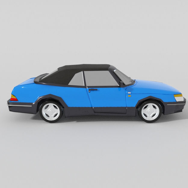 Saab 900 Cabriolet Low-poly 3D model_1