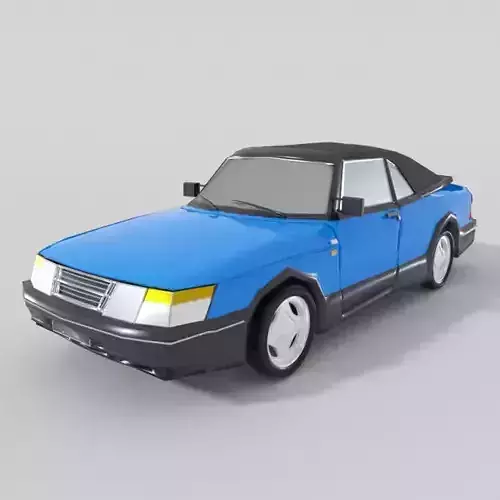 Saab 900 Cabriolet Low-poly 3D model