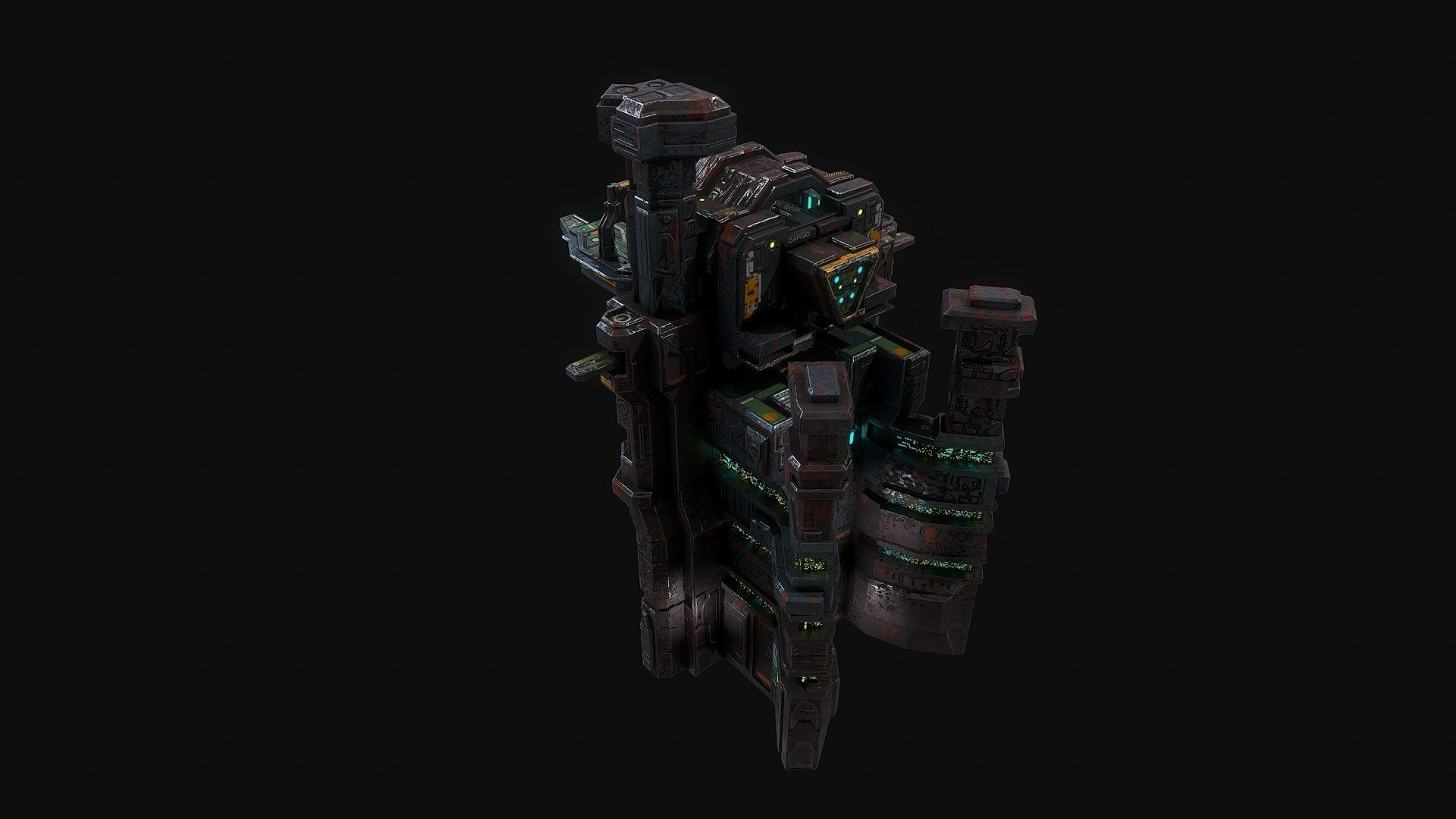 Low poly sci fi dock building environment asset Low-poly 3D model_15