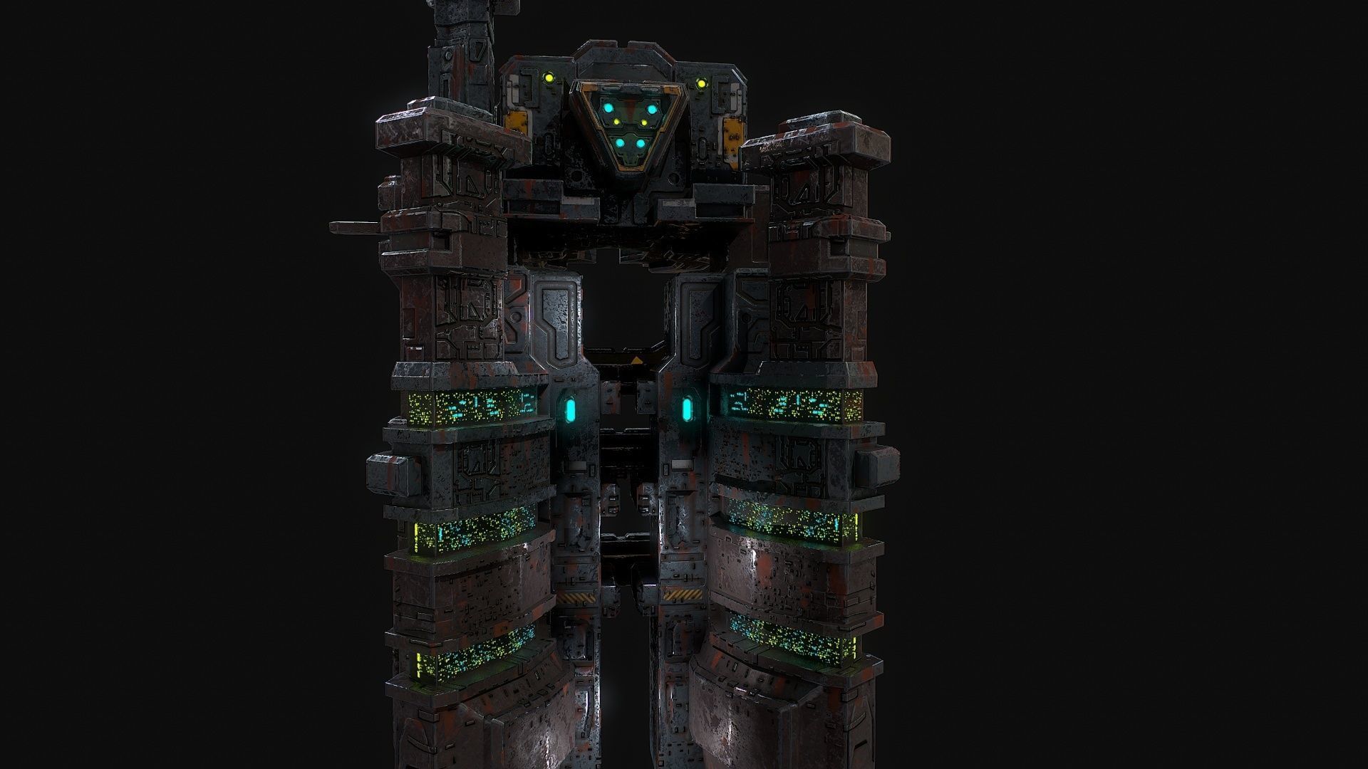 Low poly sci fi dock building environment asset Low-poly 3D model_13