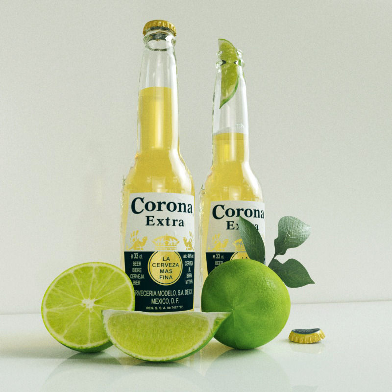 Corona Extra beer 3D model_1