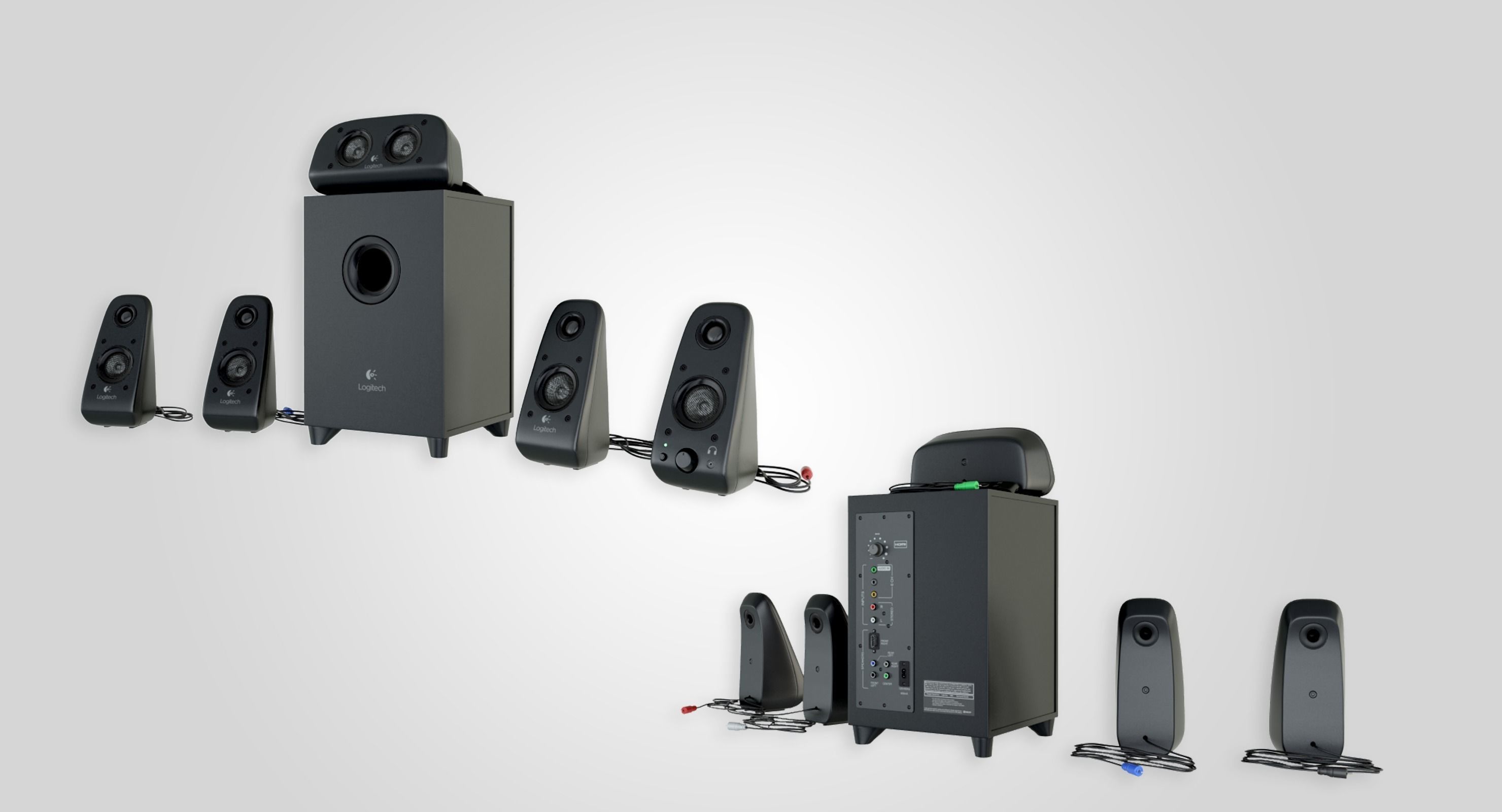 Speakers Z 506 PC Low-poly 3D model_5
