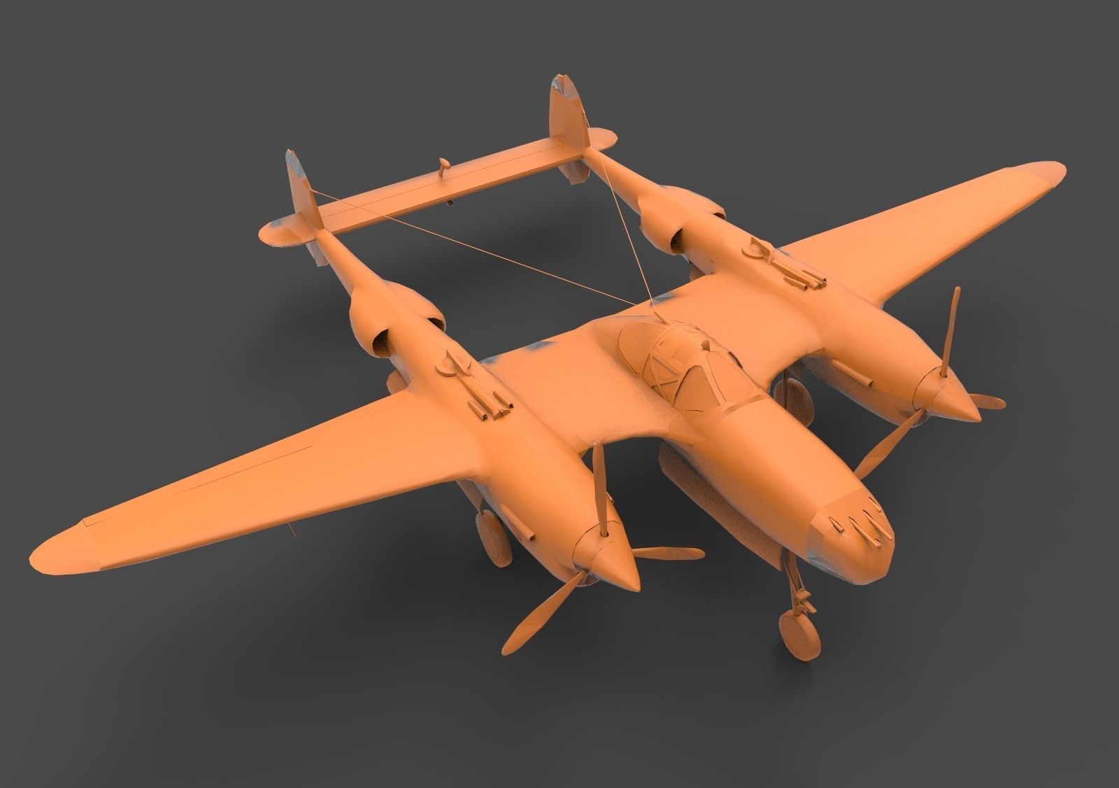 Lockheed P-38 3D print model_7