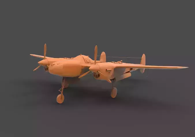 Lockheed P-38 3D print model