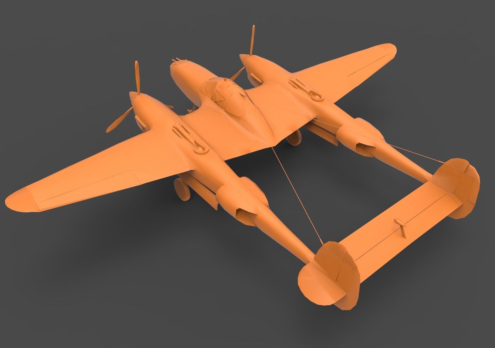 Lockheed P-38 3D print model_6