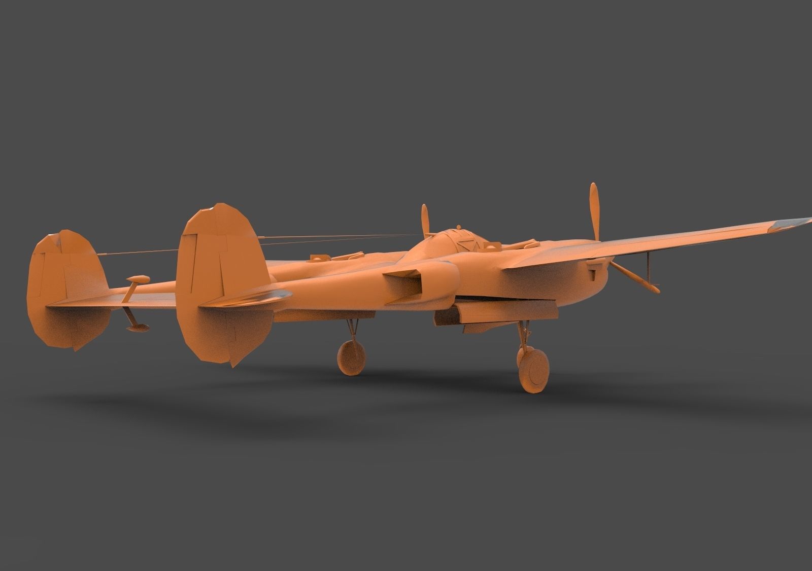 Lockheed P-38 3D print model_4