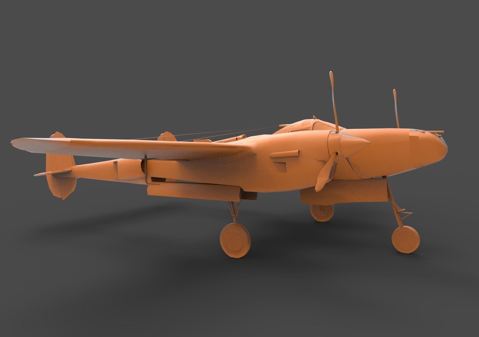 Lockheed P-38 3D print model_2