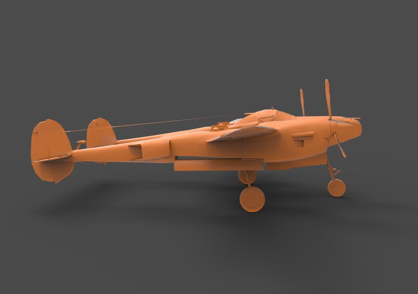 Lockheed P-38 3D print model_3