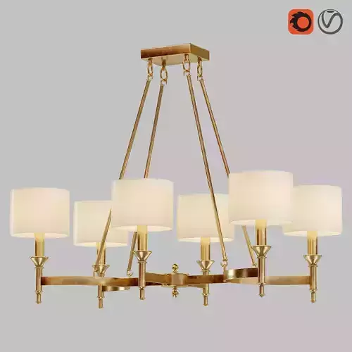 Light-14 brass chandelier with shades