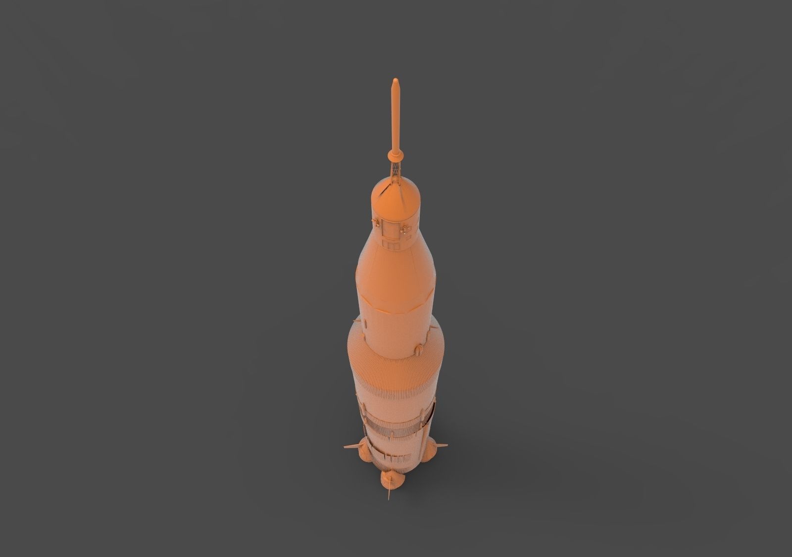 Saturn Rocket 3D print model_1