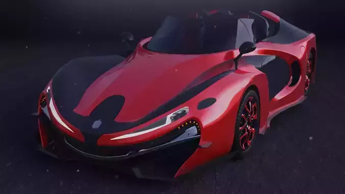 Red car 3D model