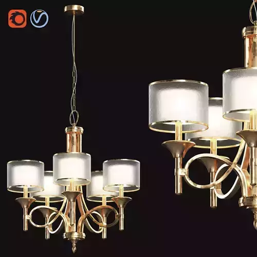 light-17 gold chandelier with four lamps