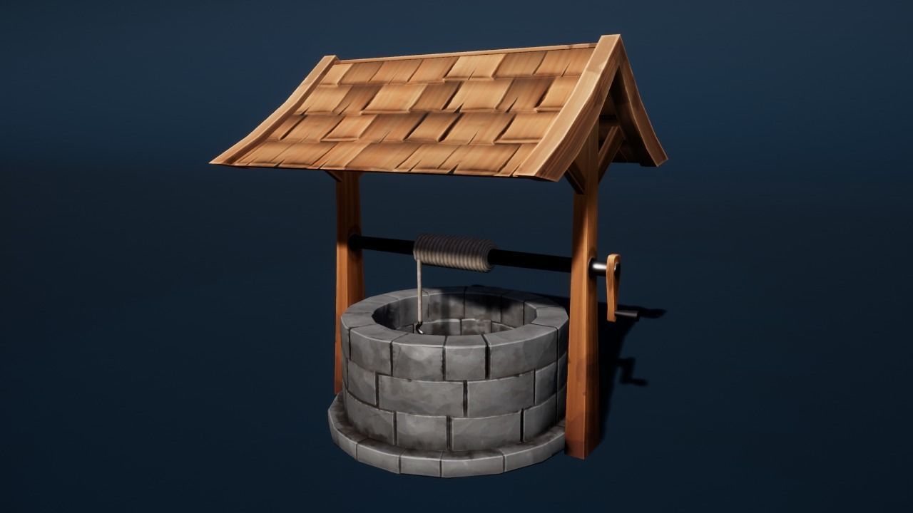Medieval Well Stylized Low-poly 3D model_1