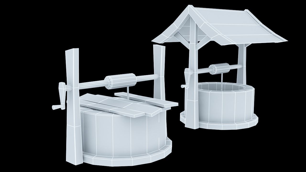 Medieval Well Stylized Low-poly 3D model_6