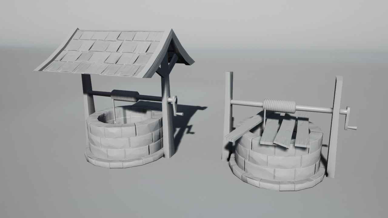 Medieval Well Stylized Low-poly 3D model_7