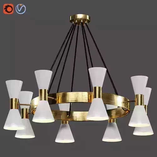 light-18 chandelier in gold
