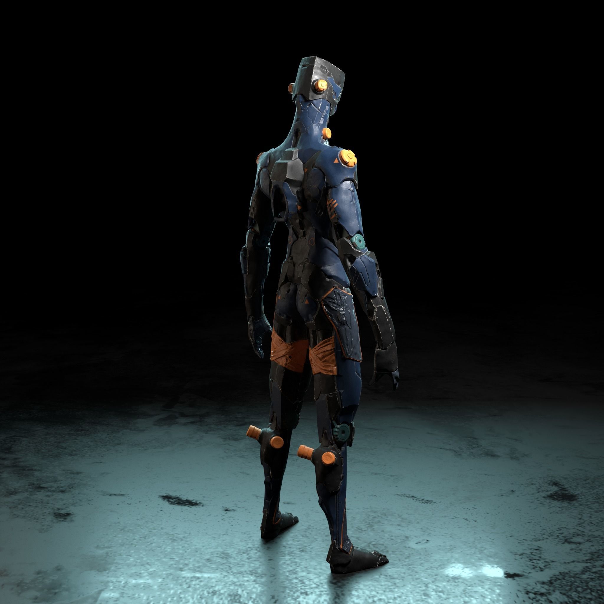 Robot RBT Low-poly 3D model_5