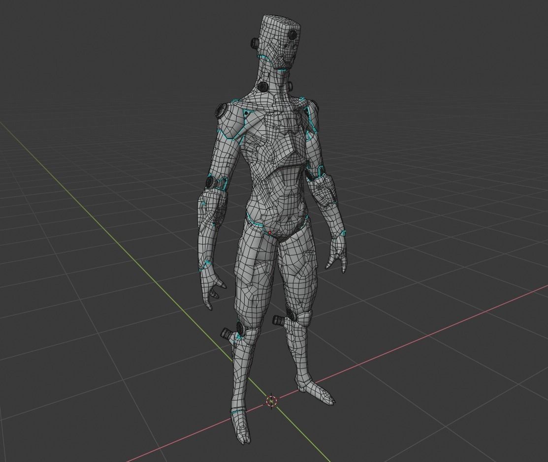 Robot RBT Low-poly 3D model_9