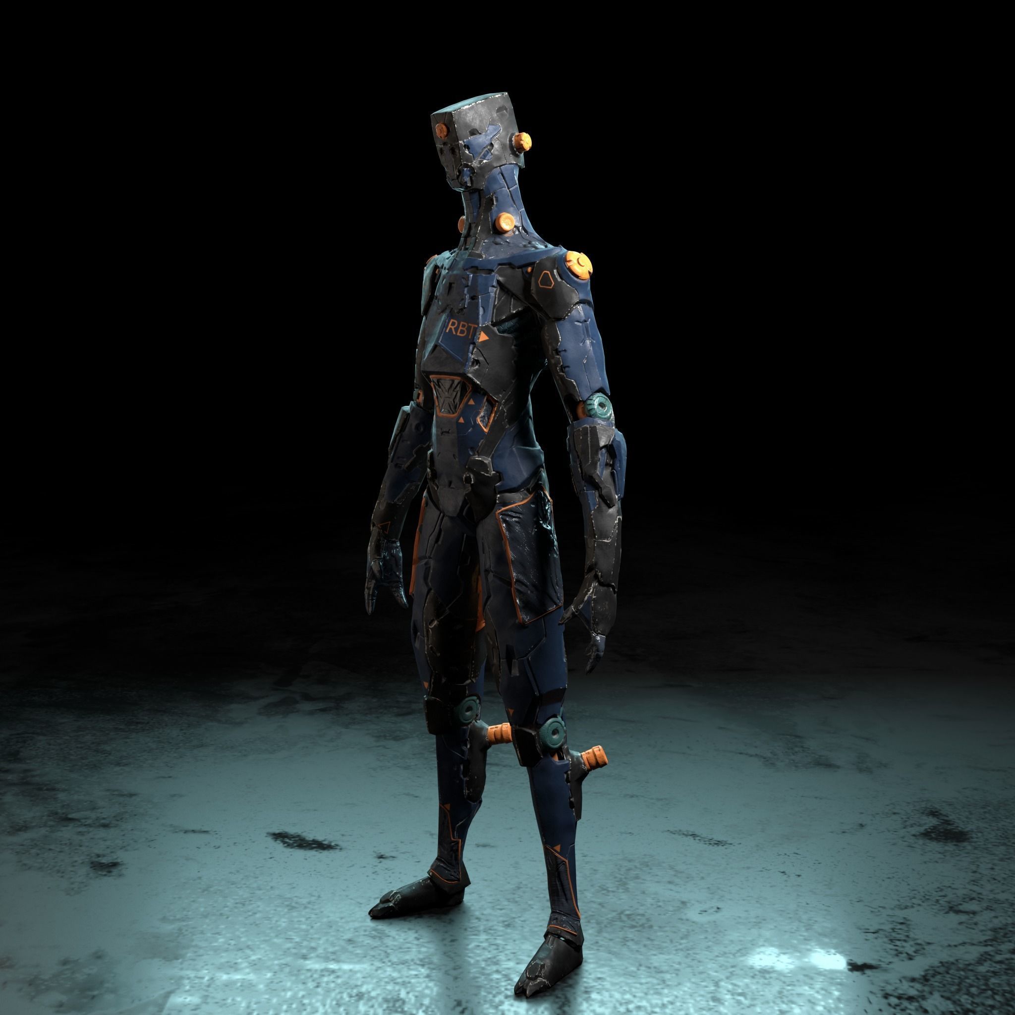 Robot RBT Low-poly 3D model_8