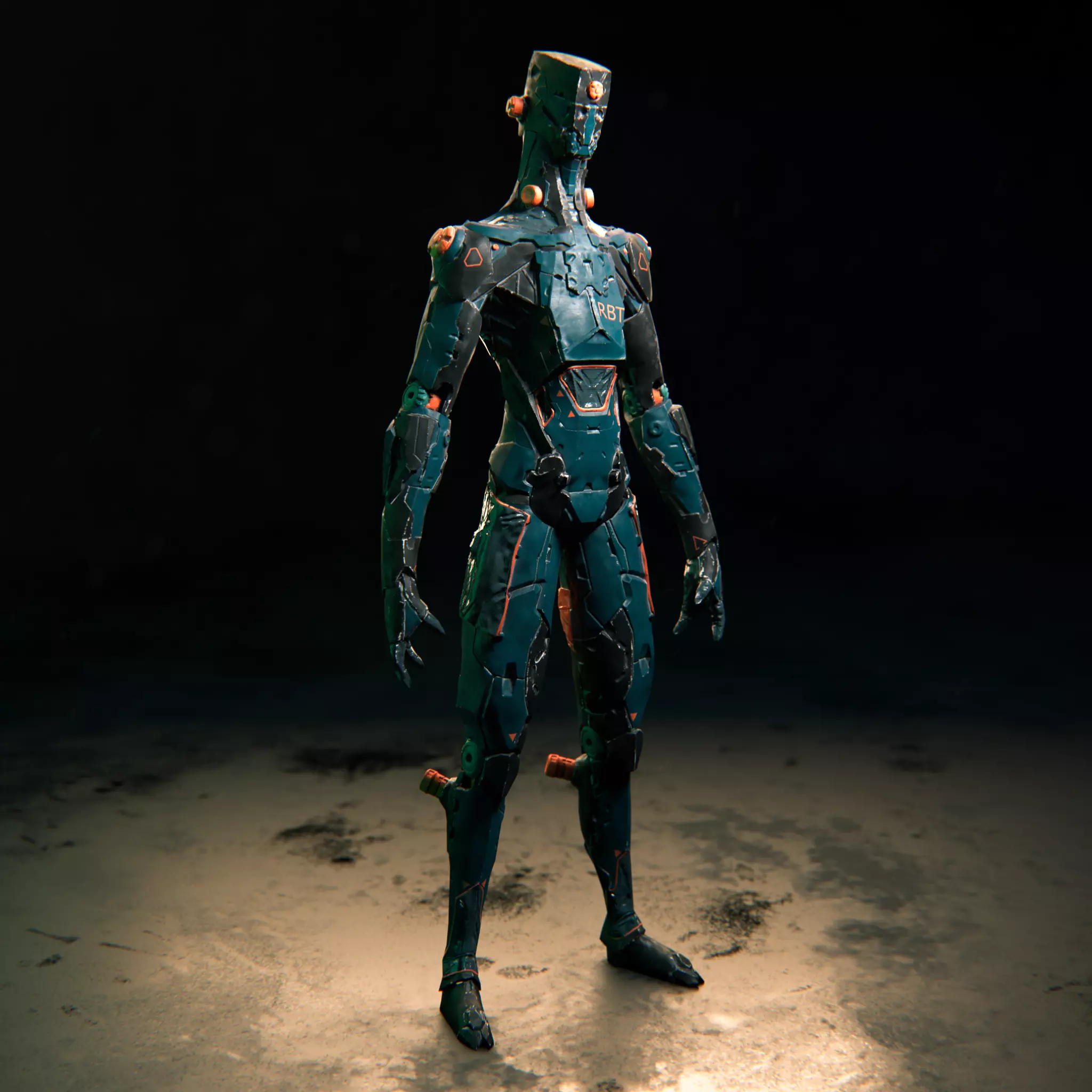 Robot RBT Low-poly 3D model_0