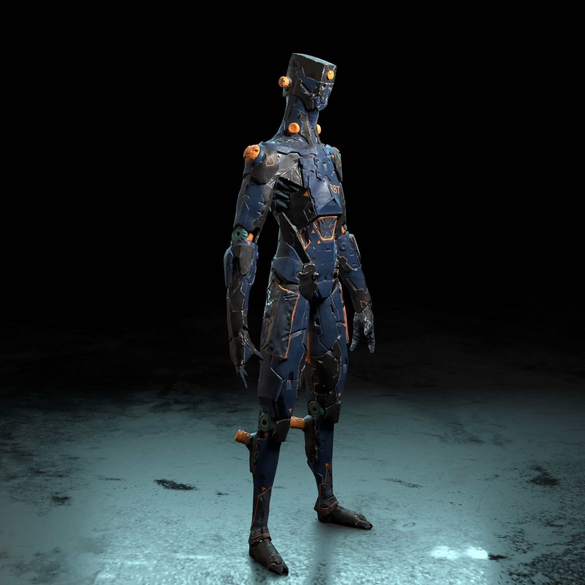 Robot RBT Low-poly 3D model_4