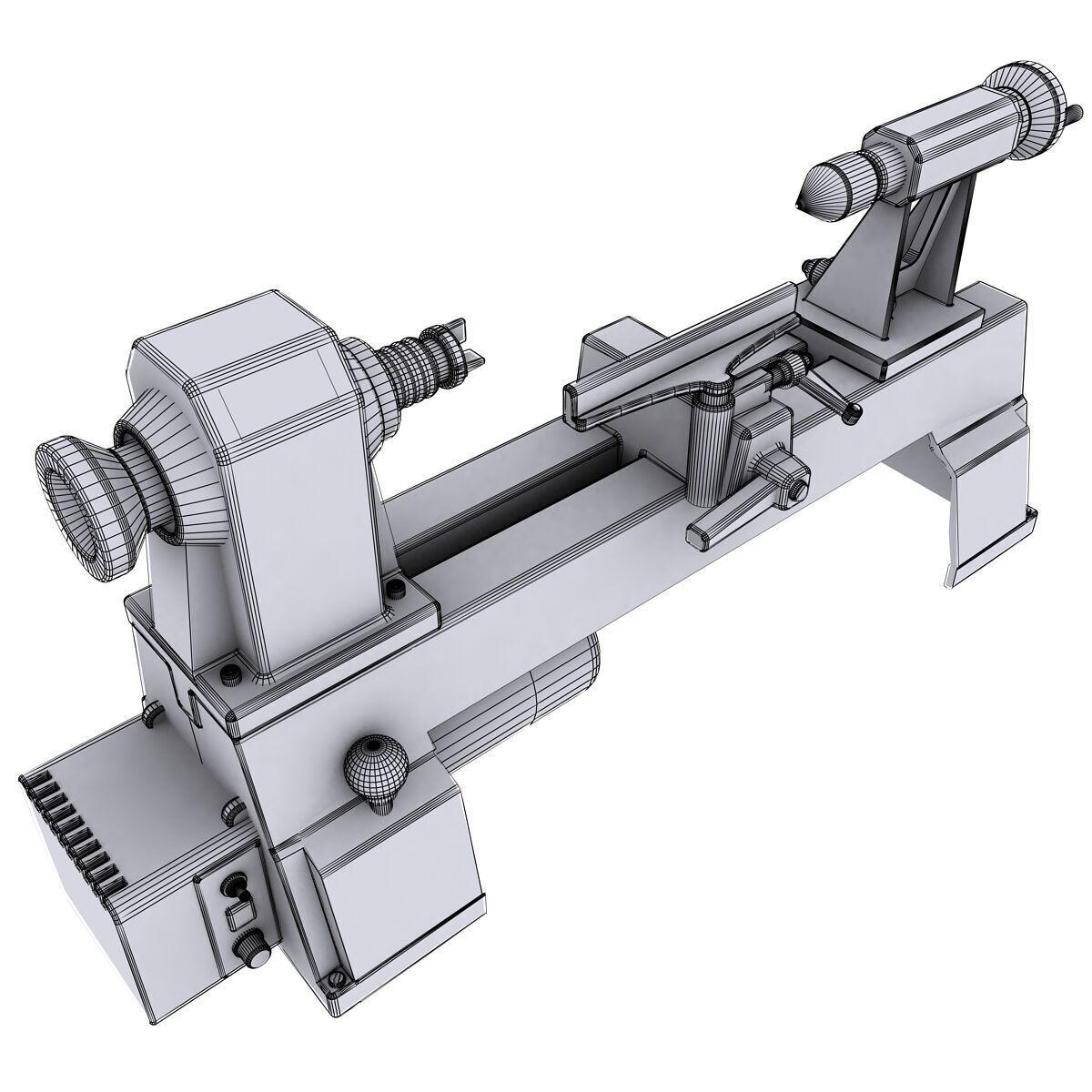 Variable Speed Mini Lathe 3D model_5