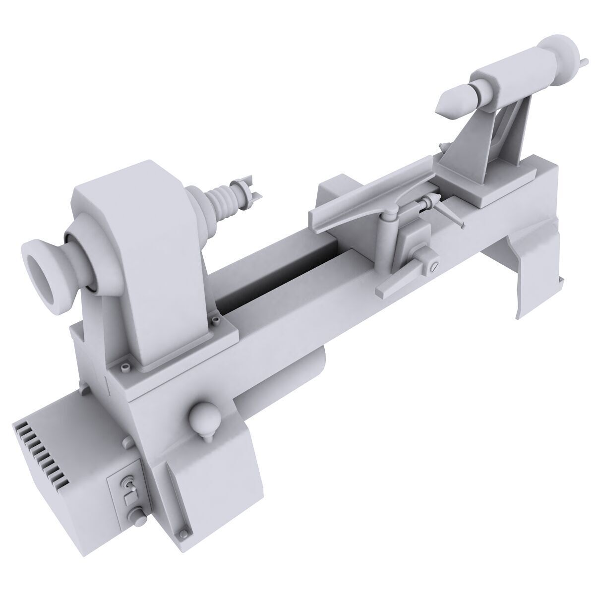 Variable Speed Mini Lathe 3D model_4