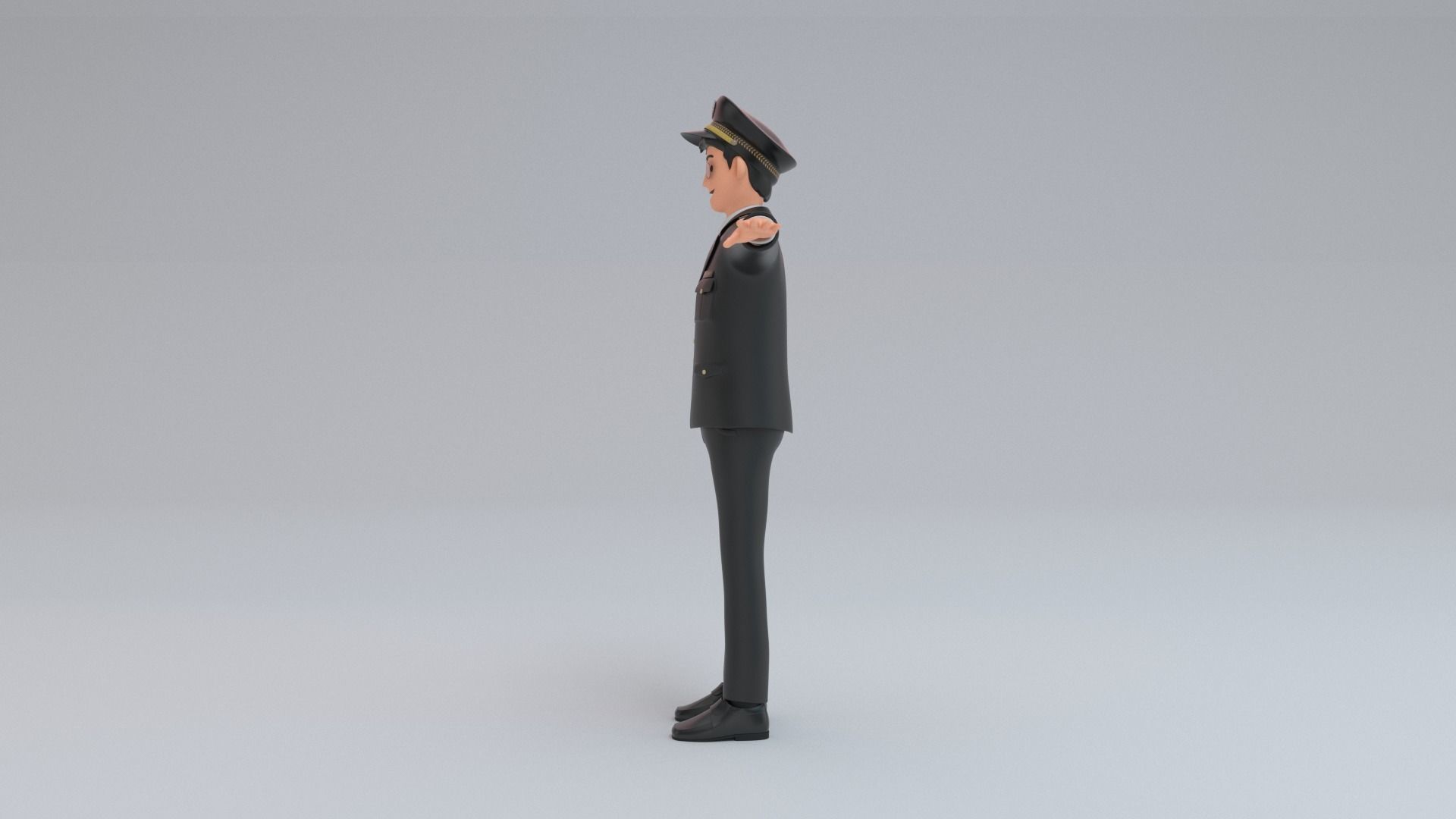 Airline Pilot captain Low-poly 3D model_4