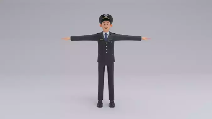Airline Pilot captain Low-poly 3D model