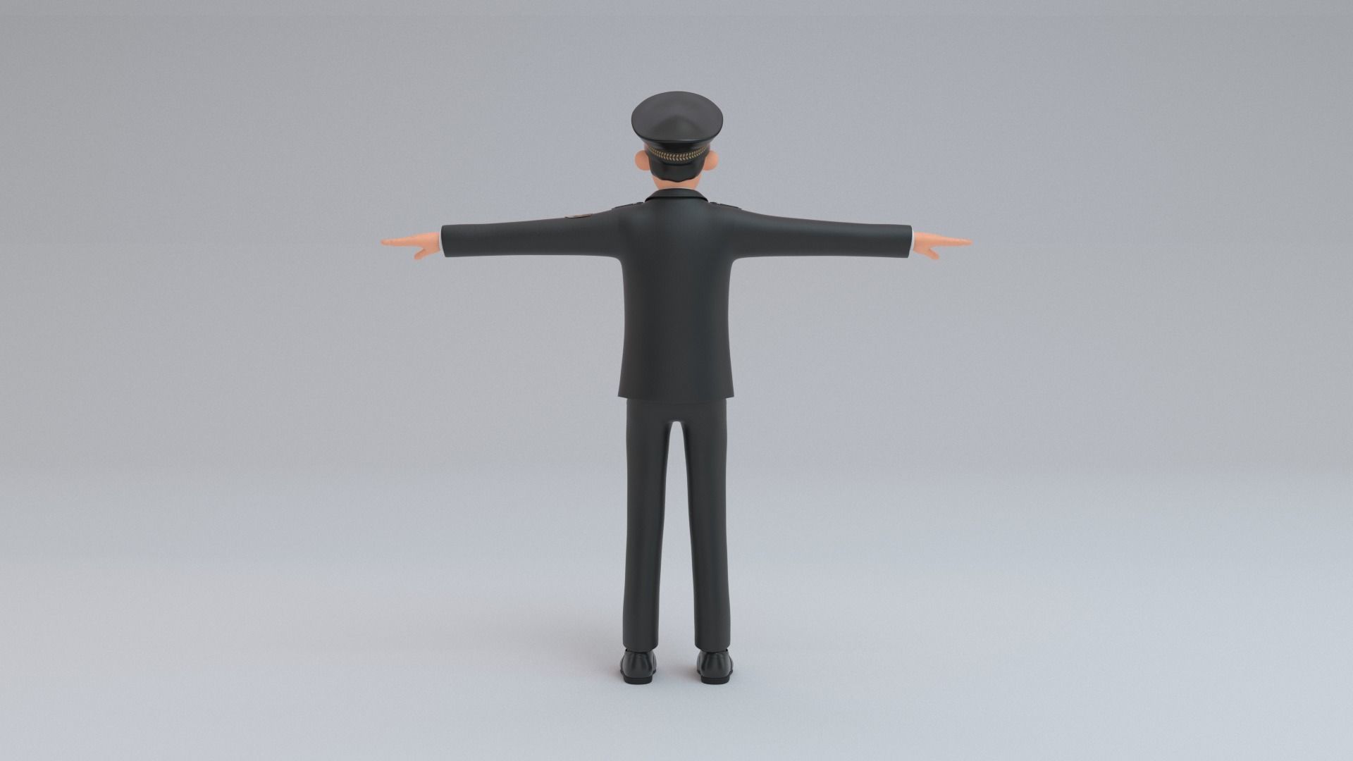 Airline Pilot captain Low-poly 3D model_5
