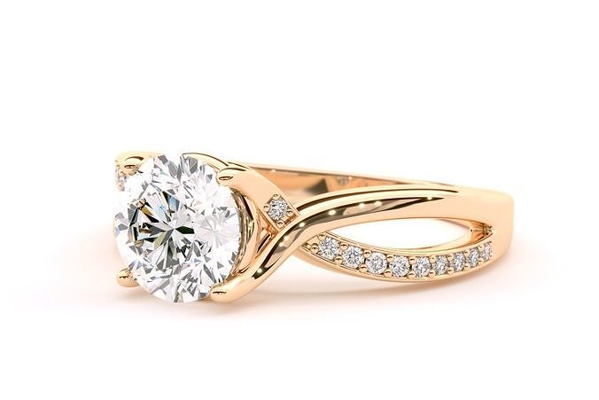 Fusion Twist Engagement Ring - 1 Carat 3D print model