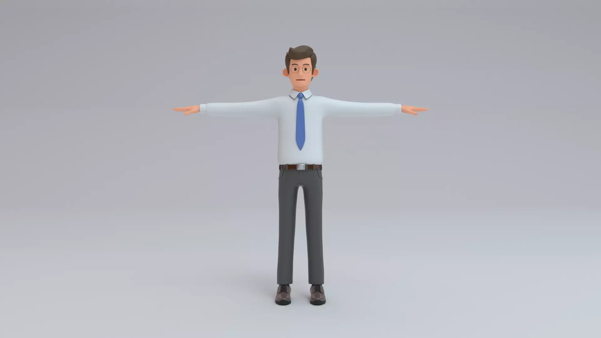 business man Low-poly 3D model_0