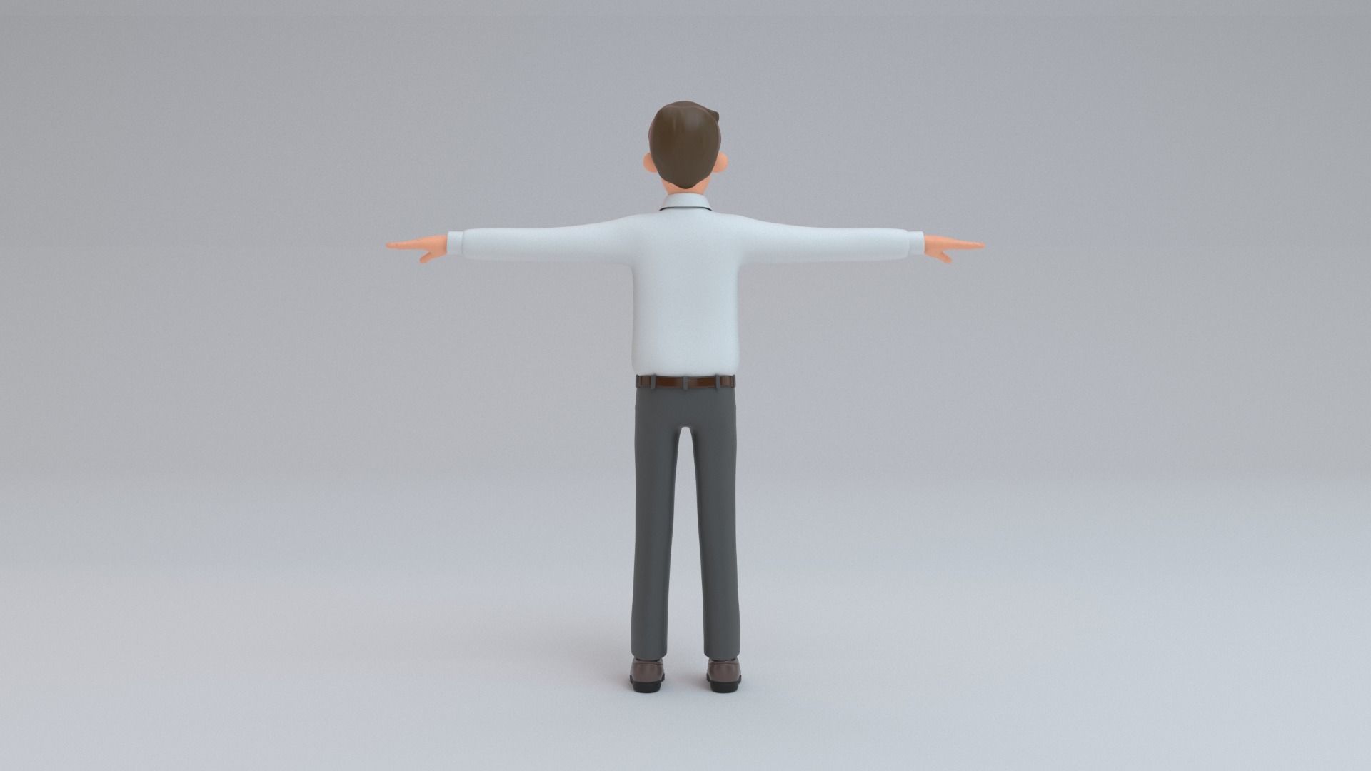 business man Low-poly 3D model_5