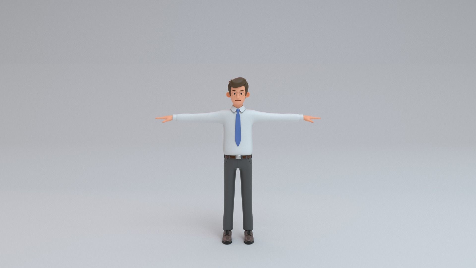 business man Low-poly 3D model_12