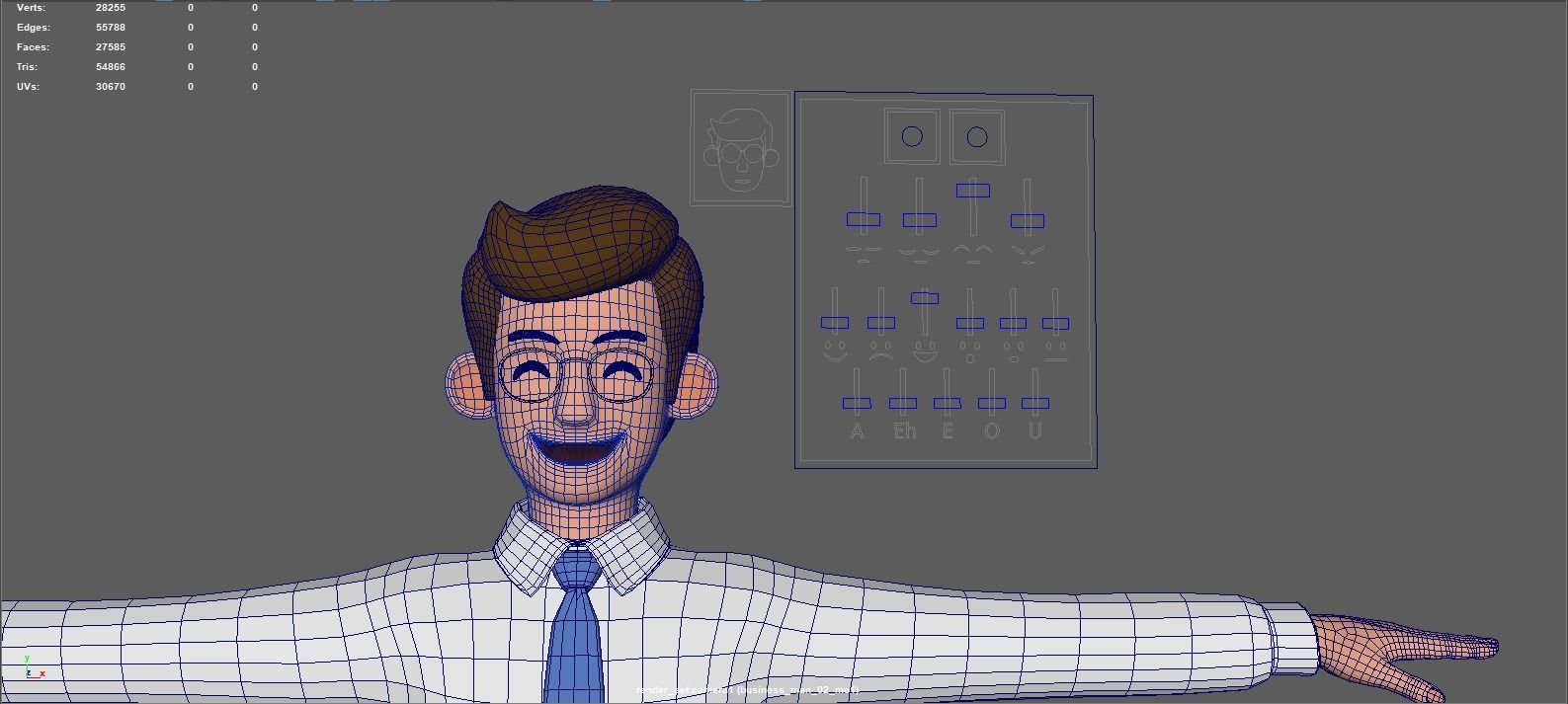 business man Low-poly 3D model_1