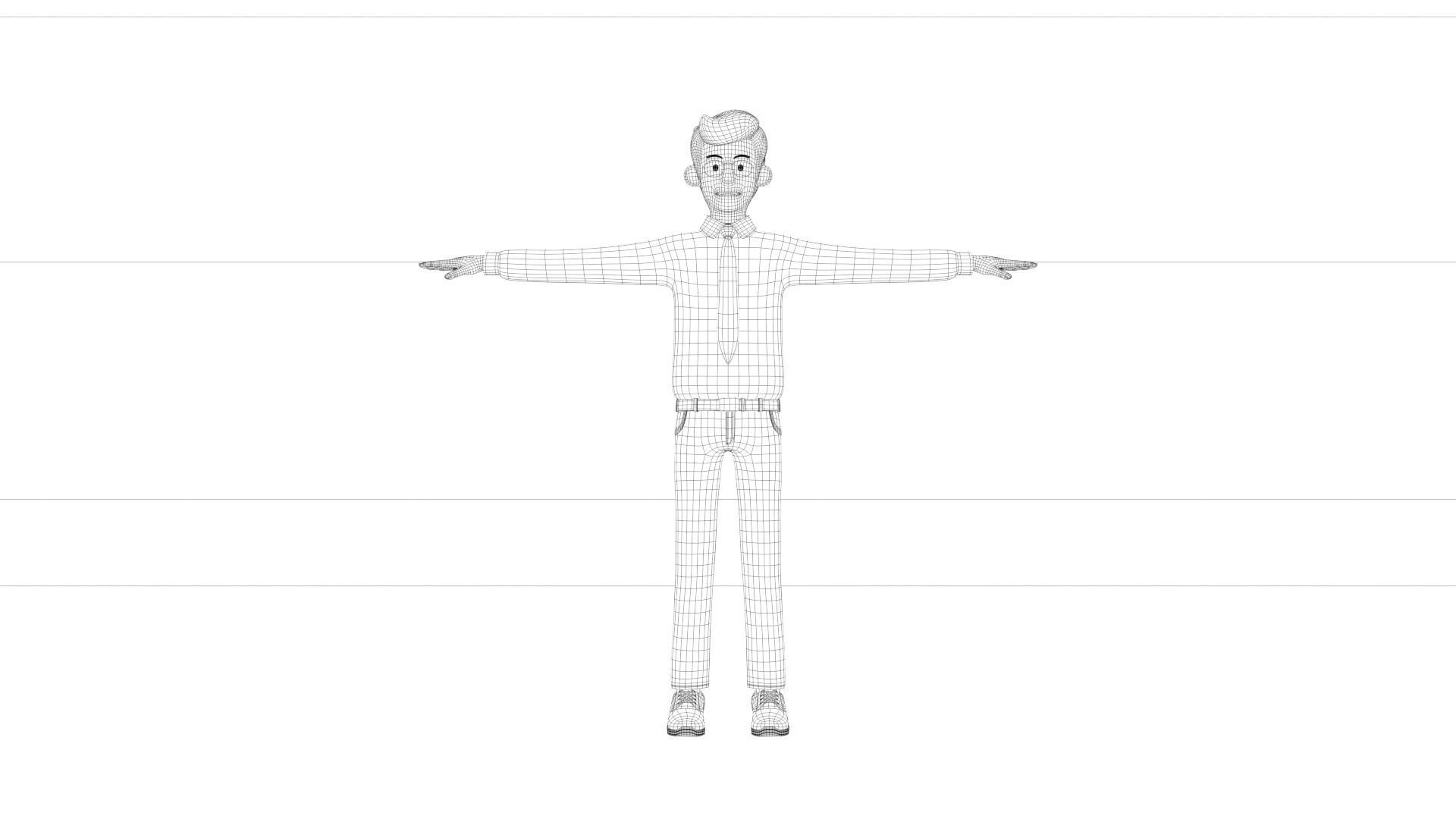 business man Low-poly 3D model_2