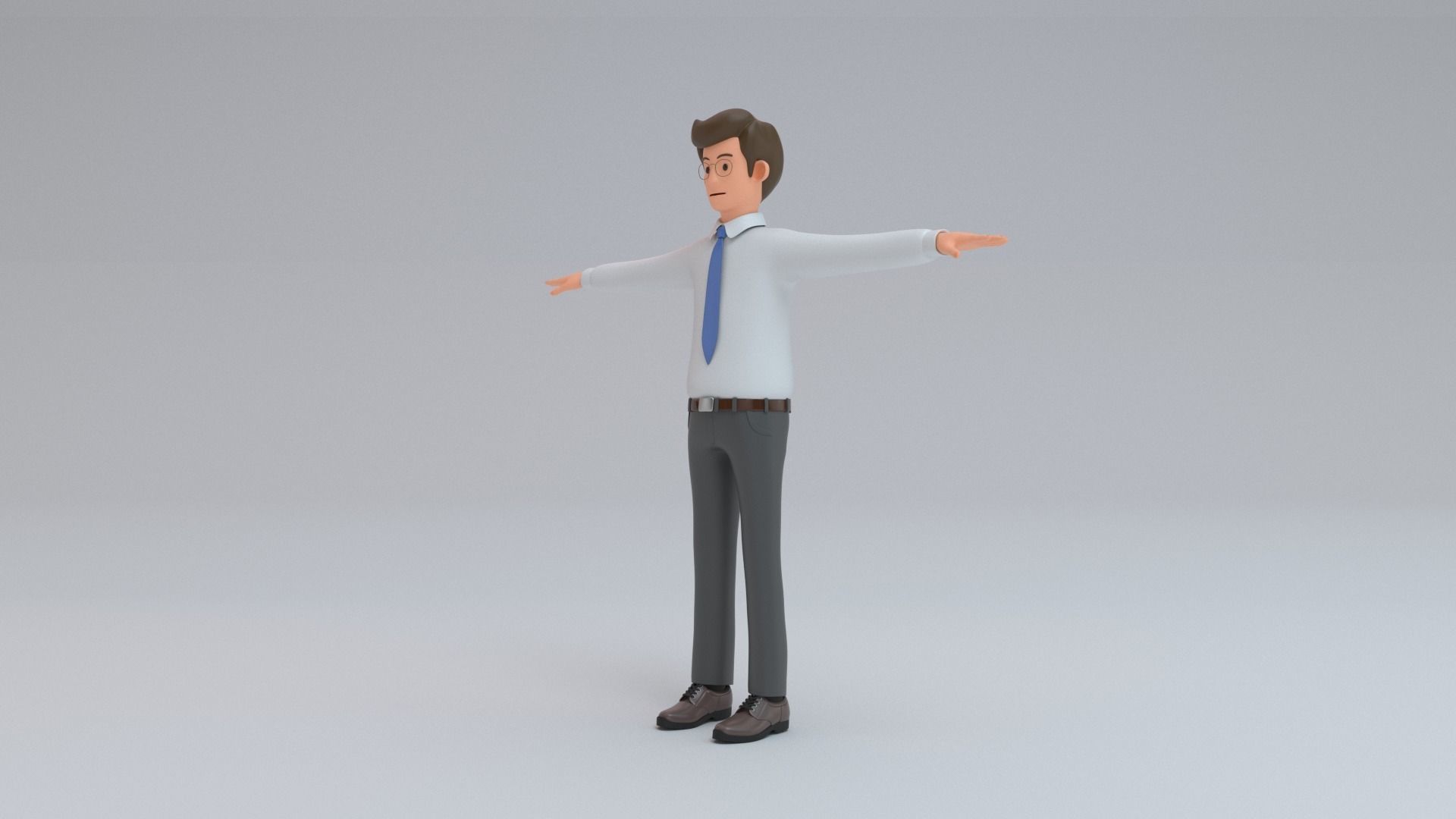 business man Low-poly 3D model_3