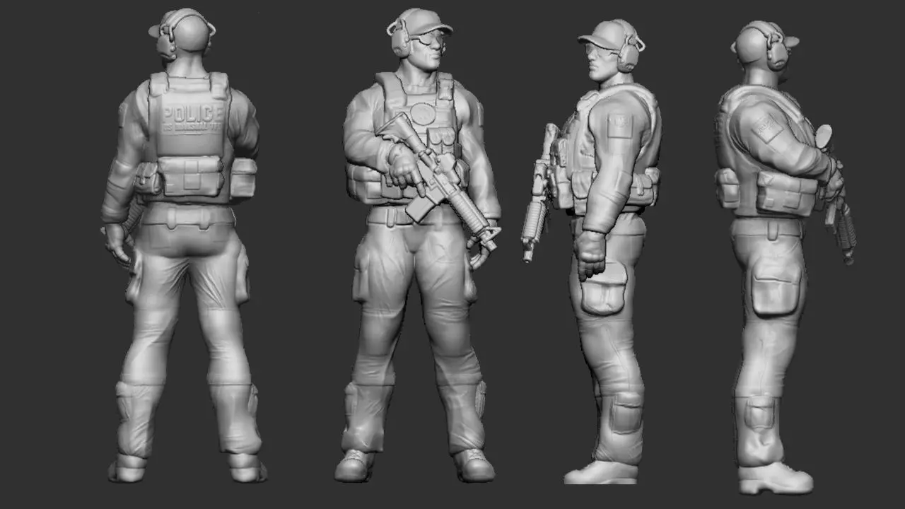 SWAT Police Miniature 3D print model_0