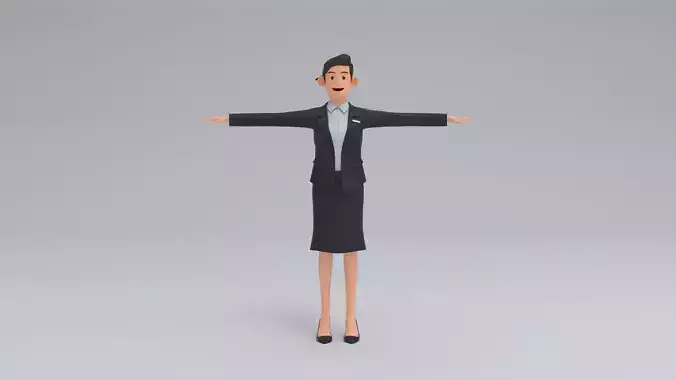 Stewardess woman in business suit