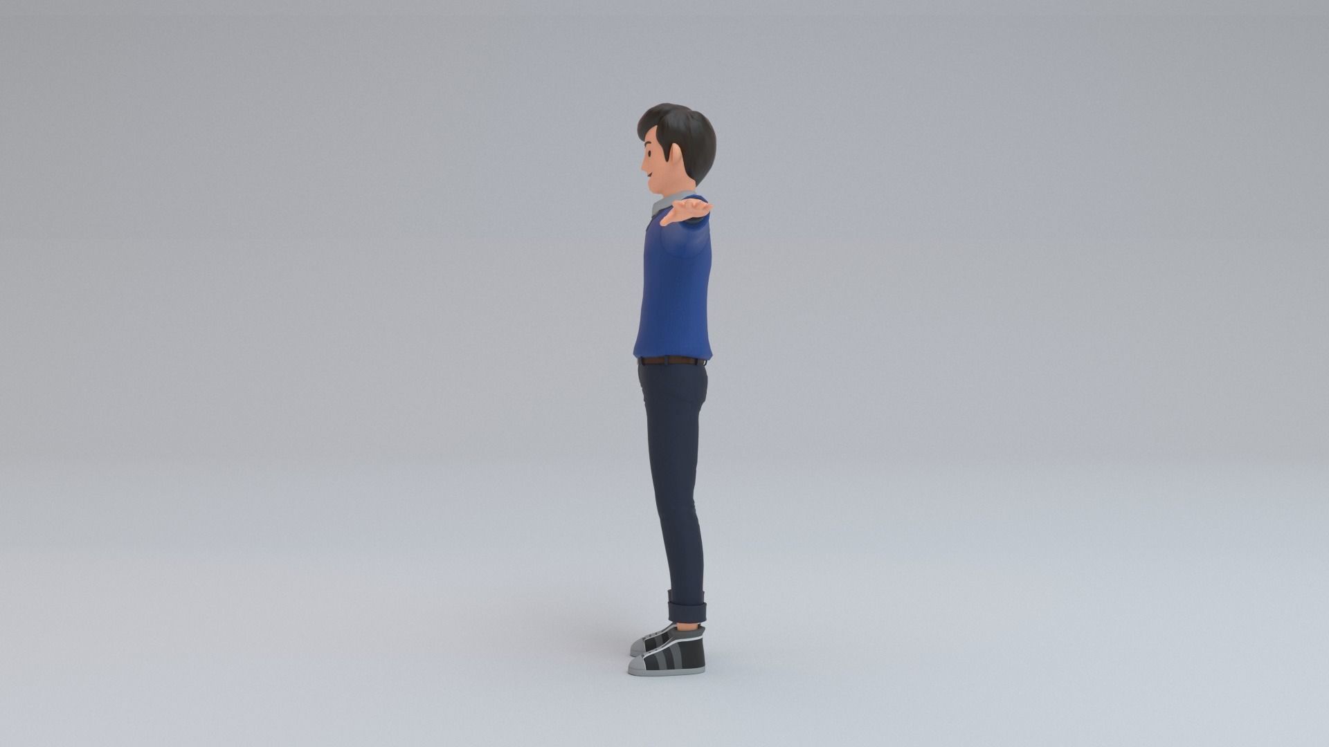 young man Low-poly 3D model_4